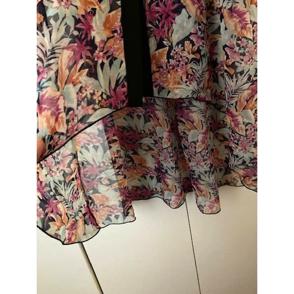 SHEER Floral High-Low Dress - Sleeveless Button Up Floral Maxi - Picture 5 of 8